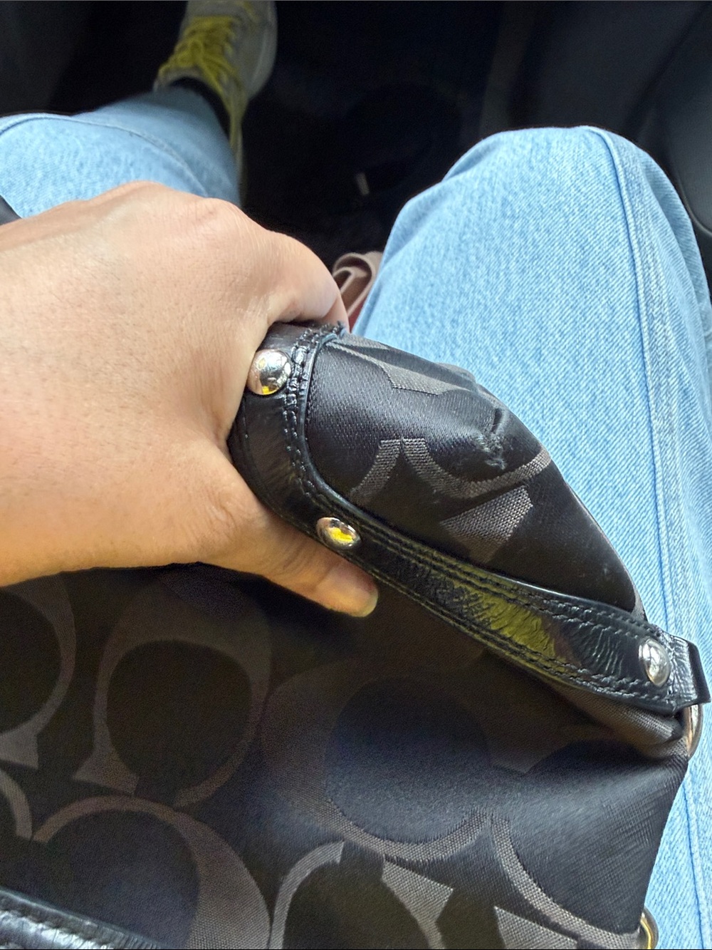 Coach Black and Brown Signature Hobo Shoulder Bag - Picture 6 of 7